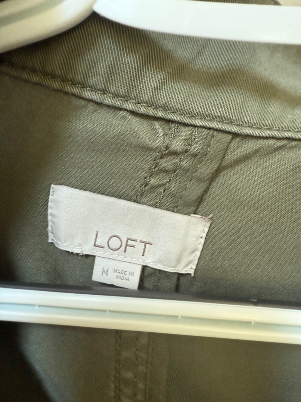 LOFT Olive Utility Cropped Drawstring Jacket - Picture 4 of 6